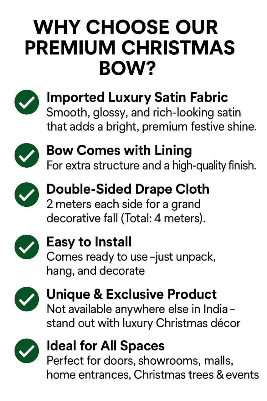 Satin Single Bow with 2M Drape – Gold (Premium Handmade)