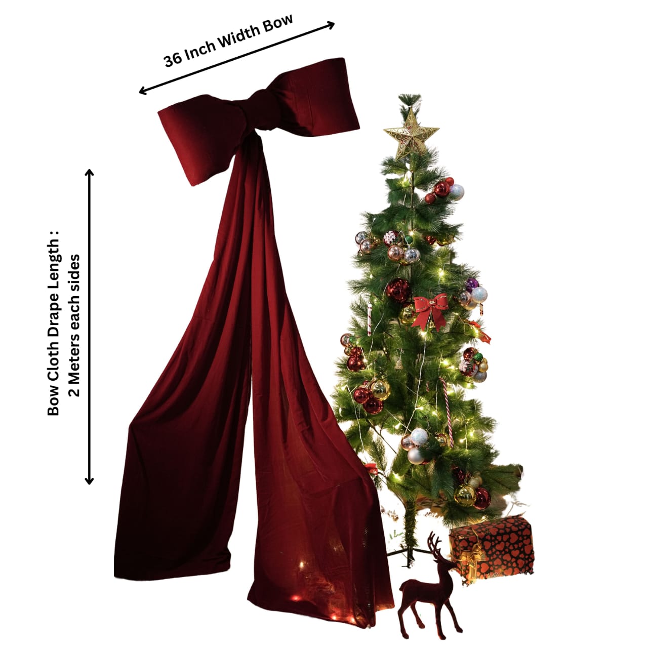 Premium Maroon Velvet Bow | Large Decorative Single Bow for Gifts, Hampers, Parties & Home Décor | Rich Velvet Fabric | Handmade | Perfect for Festivals & Occasions