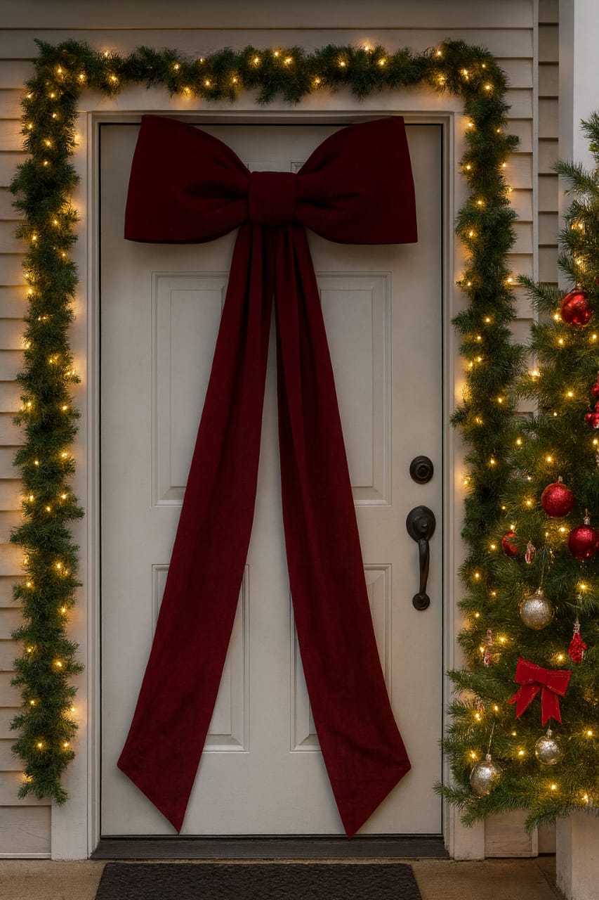 Premium Maroon Velvet Bow | Large Decorative Single Bow for Gifts, Hampers, Parties & Home Décor | Rich Velvet Fabric | Handmade | Perfect for Festivals & Occasions