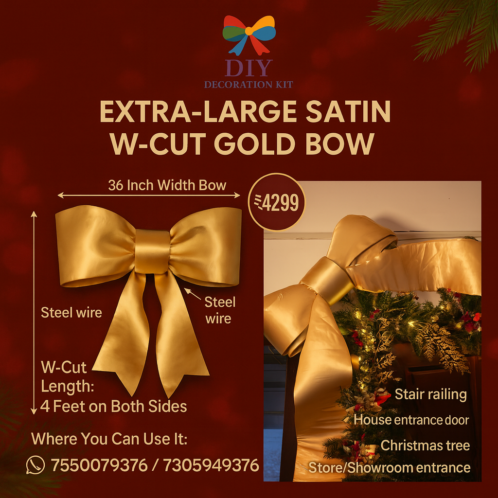 DIO Luxe Satin Gold W-Cut Bow