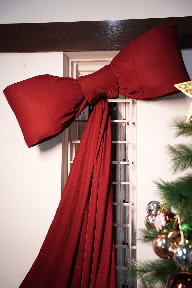 Premium Maroon Velvet Bow | Large Decorative Single Bow for Gifts, Hampers, Parties & Home Décor | Rich Velvet Fabric | Handmade | Perfect for Festivals & Occasions