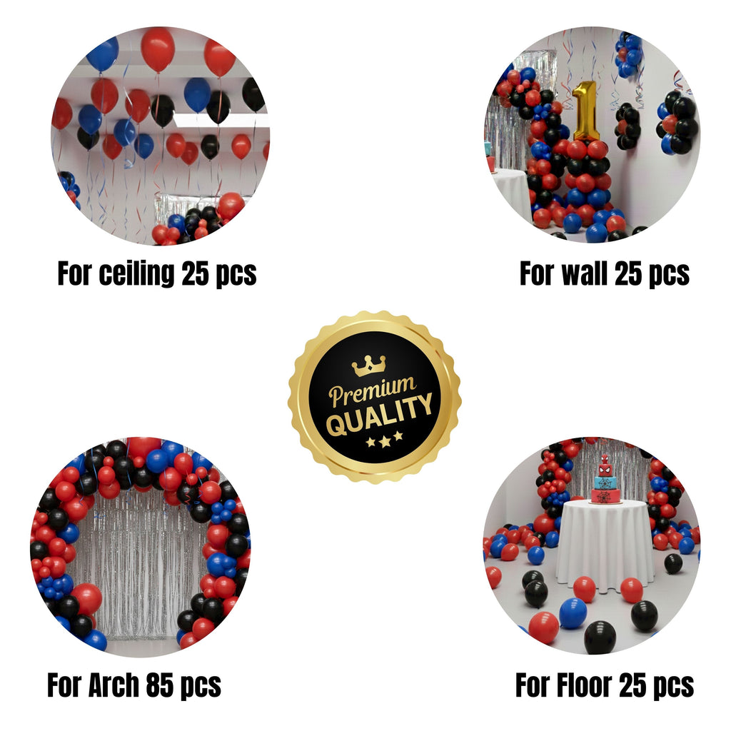 ✨ Spider Hero 1st Birthday Decoration Kit – 175 Pcs | Full Party Combo ✨